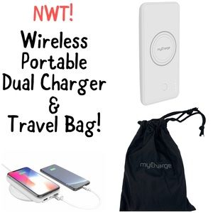 NWT! Wireless myCharge UnPlugged 3K Dual Charge Fast Charging Power Bank